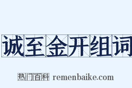 诚至金开组词是什么意思的图片